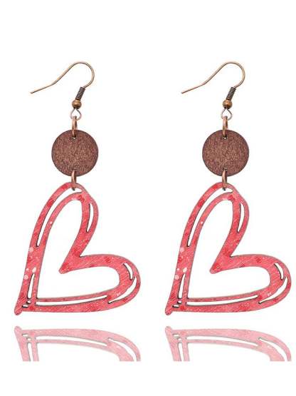 Women's Valentine's Day Hollow Heart Design Versatile Fashionable Earrings-POIULTD