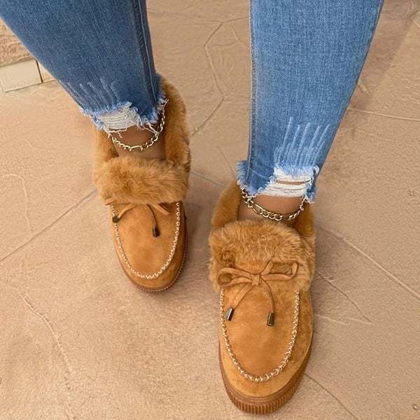 🔥Women's round toe fleece thick warm cotton shoes-POIULTD