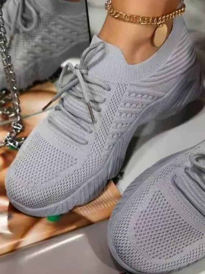 Spring New Fashion, Comfortable Large Size Sneakers Female Thick Sole Solid Color Front Lace -Out Daddy Shoes-POIULTD