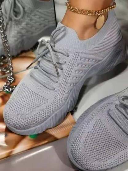 Spring New Fashion, Comfortable Large Size Sneakers Female Thick Sole Solid Color Front Lace -Out Daddy Shoes-POIULTD