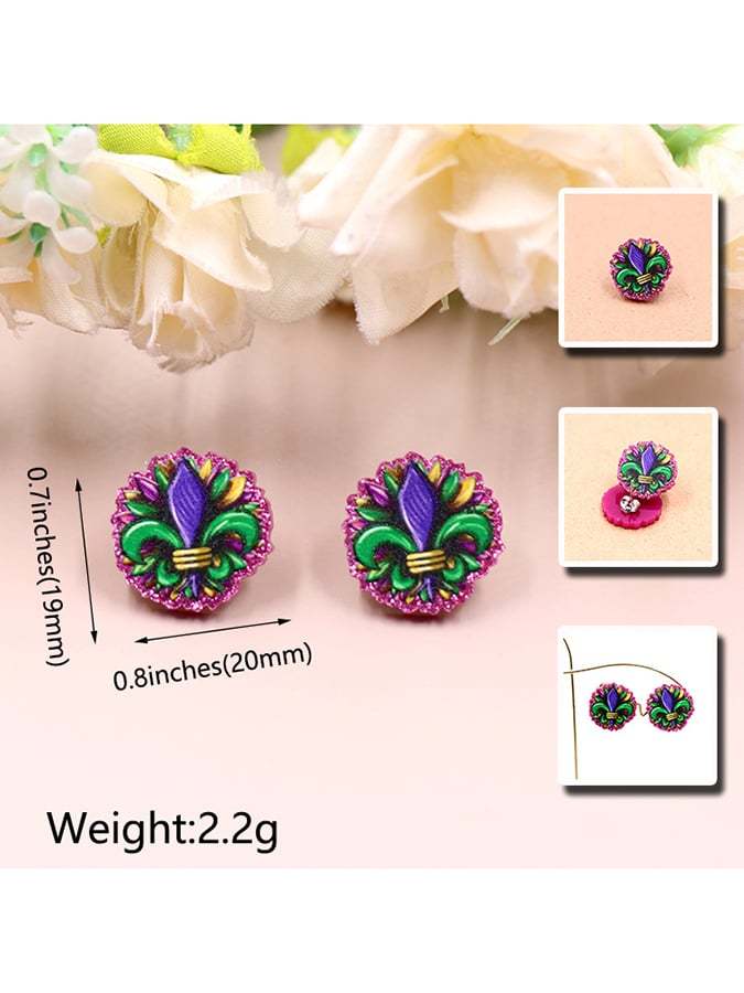 Women's Carnival Three-Color Iris Fashionable And Versatile Temperament Light Luxury Earrings-POIULTD