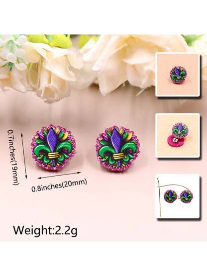 Women's Carnival Three-Color Iris Fashionable And Versatile Temperament Light Luxury Earrings-POIULTD