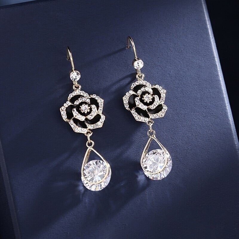 Rose earrings-POIULTD