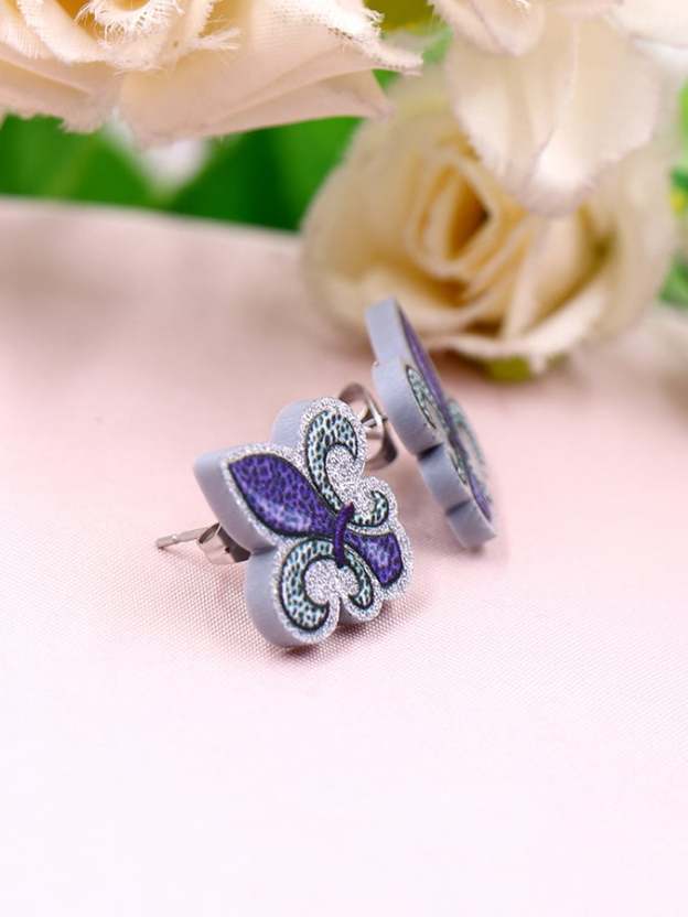 Women's Carnival Silver Onion Iris Fashionable And Versatile Temperament Light Luxury Earrings-POIULTD