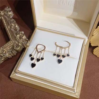 Black Long Tassel Earrings-POIULTD