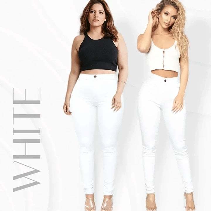 Luxe Stretch Butt Lift High Waist Tummy Slimming Plus-Size Denim Jeans Leggings-POIULTD