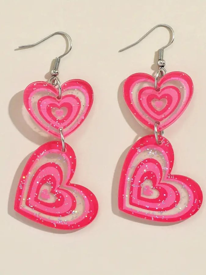 Women's Valentine's Day Multi-Layered Love Design Versatile Fashionable Earrings-POIULTD