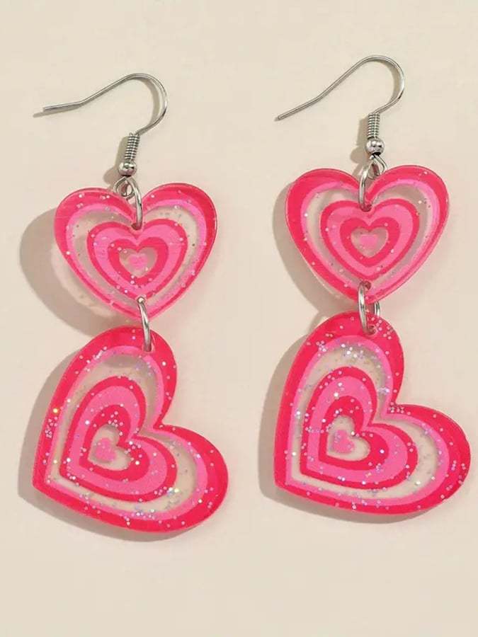 Women's Valentine's Day Multi-Layered Love Design Versatile Fashionable Earrings-POIULTD