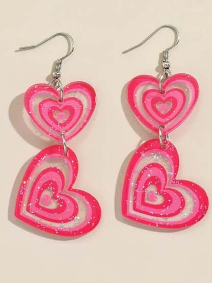 Women's Valentine's Day Multi-Layered Love Design Versatile Fashionable Earrings-POIULTD