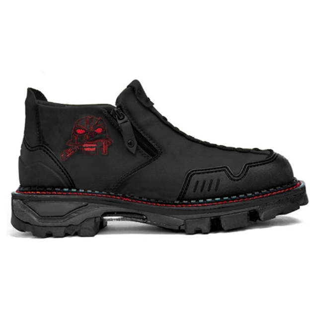Men’s Cool Design Stitching Chunky Sole Ankle-Length Boots-POIULTD