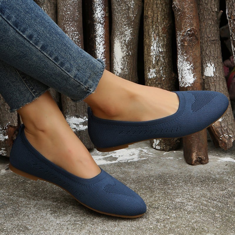 Casual Soft Sole Hollow Out Weave Women's Flat Shoes-POIULTD