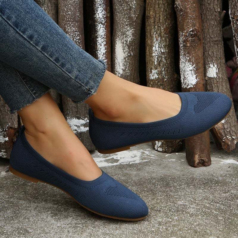 Casual Soft Sole Hollow Out Weave Women's Flat Shoes-POIULTD