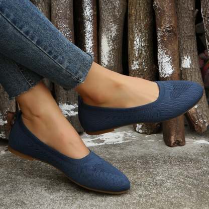 Casual Soft Sole Hollow Out Weave Women's Flat Shoes-POIULTD