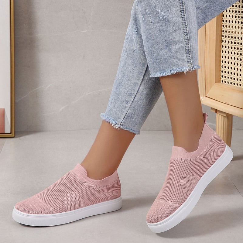 Casual Mesh Hollow Out Weave Women's Flat Shoes-POIULTD