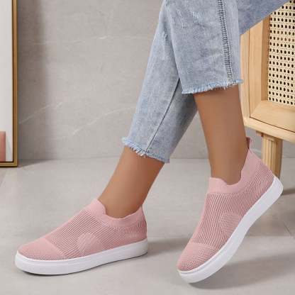 Casual Mesh Hollow Out Weave Women's Flat Shoes-POIULTD