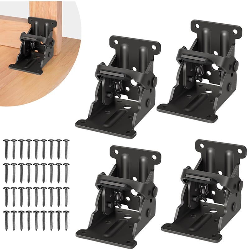 Heavy-Duty Folding Table Leg Brackets with Self-Locking Hinges-POIULTD