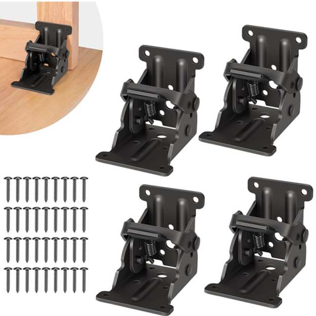 Heavy-Duty Folding Table Leg Brackets with Self-Locking Hinges-POIULTD