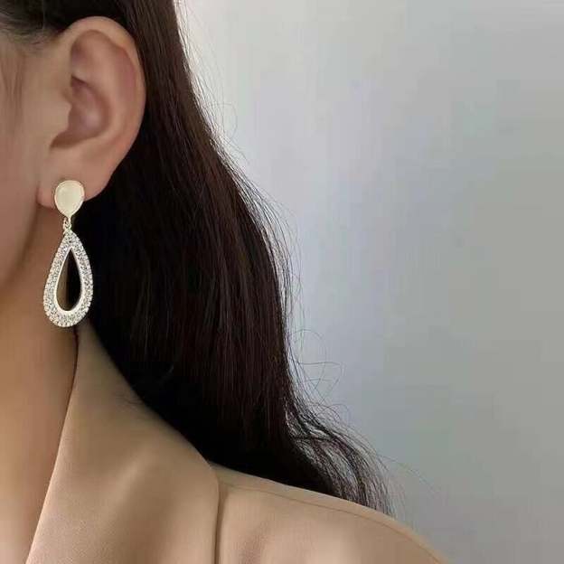 Water drop opal ear studs-POIULTD