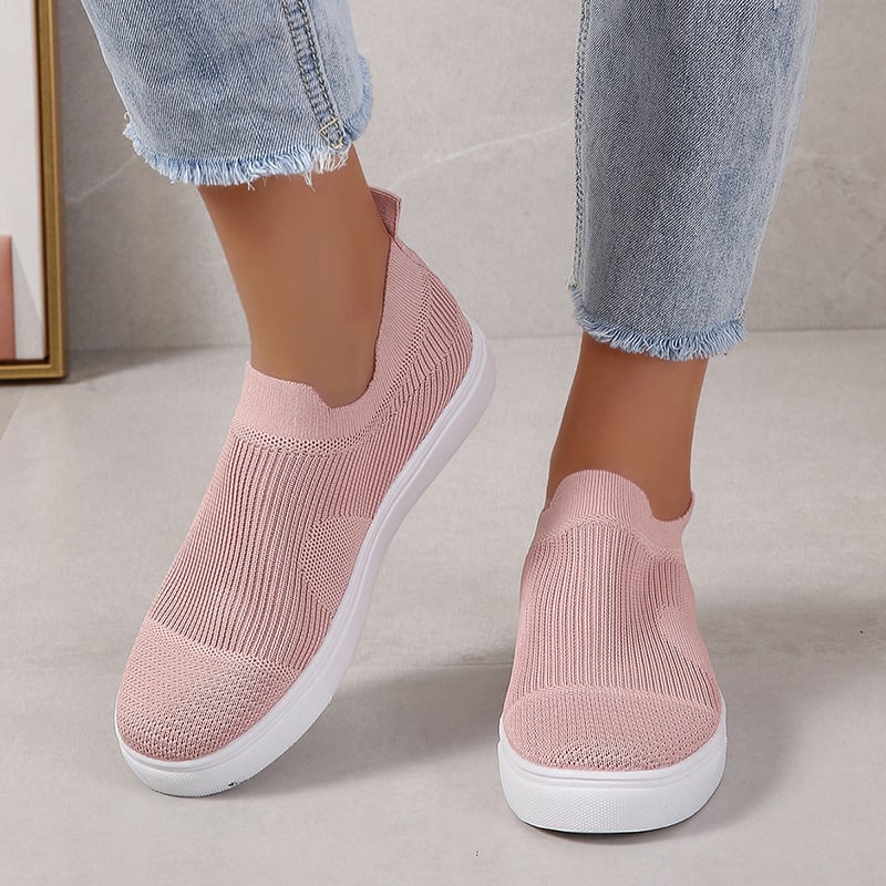 Casual Mesh Hollow Out Weave Women's Flat Shoes-POIULTD