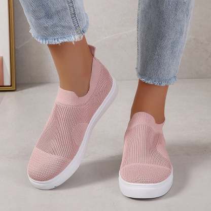 Casual Mesh Hollow Out Weave Women's Flat Shoes-POIULTD