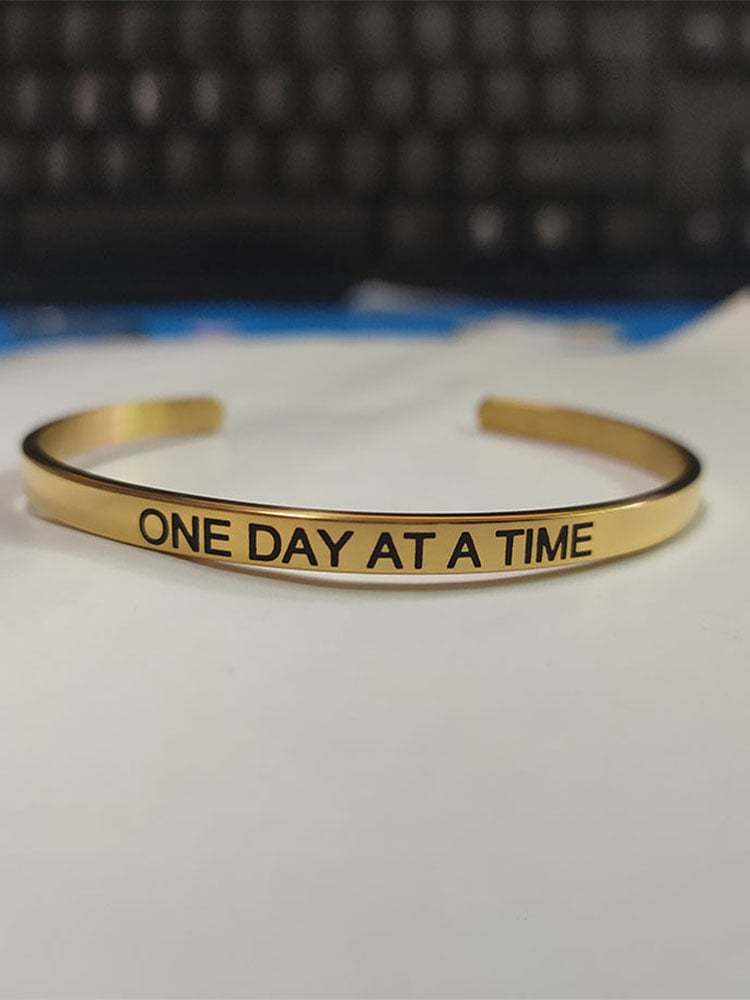 One Day At A Time Stainless Steel Bracelet-POIULTD