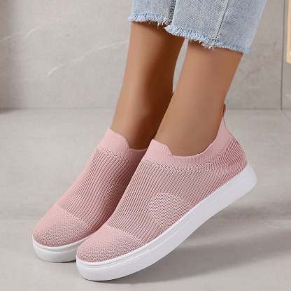 Casual Mesh Hollow Out Weave Women's Flat Shoes-POIULTD