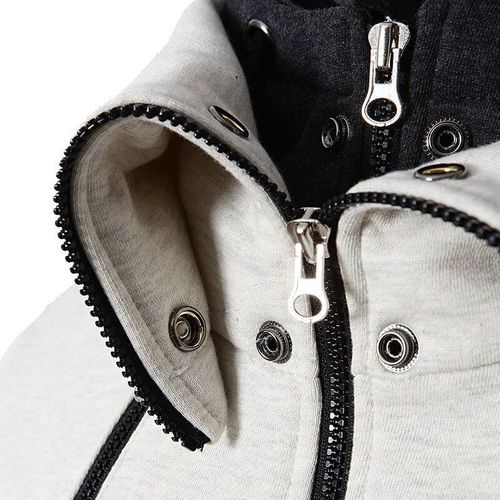 product_image_name-Fashion-Autumn Winter Warm Fleece Hoodies Men's Zipper Hooded Sweatshirts Scarf Collar et Slim Fit Sportswear Male Outwear Coat-5