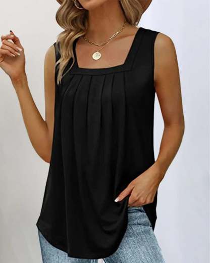 🌸Square neck sleeveless tank top-POIULTD
