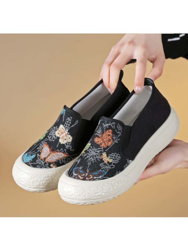 New Fashion Tide Shoes Thick Bottom Casual Wild Single Shoes Shallow Mouth Flat Bottom Shoes-POIULTD