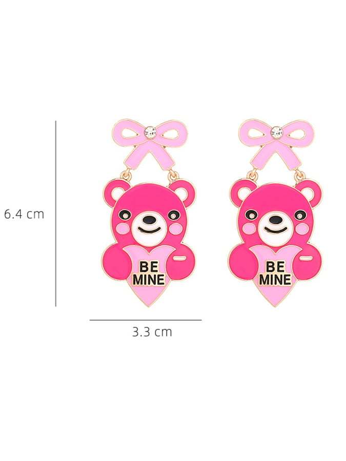 Women's Valentine's Day BE MINE Care Bear Earrings-POIULTD