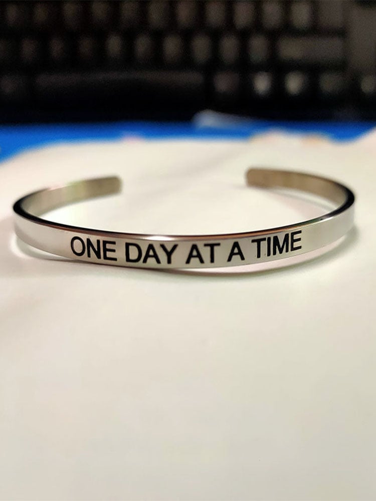 One Day At A Time Stainless Steel Bracelet-POIULTD