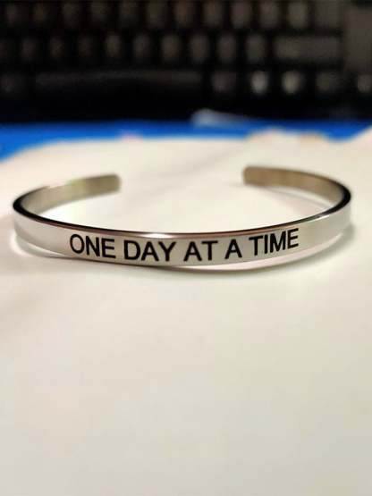 One Day At A Time Stainless Steel Bracelet-POIULTD