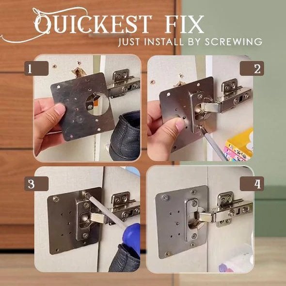 🔥Hot Products🔥 Stainless steel hinge fixing plate repair piece-POIULTD