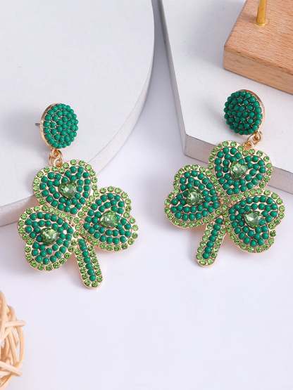 Women's St. Patrick's Day Shamrock Earrings-POIULTD
