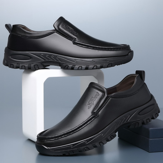 MEN'S EXTENDED WIDTH FOOT AND HEEL COMFORTABLE PLATFORM CASUAL SHOES-POIULTD