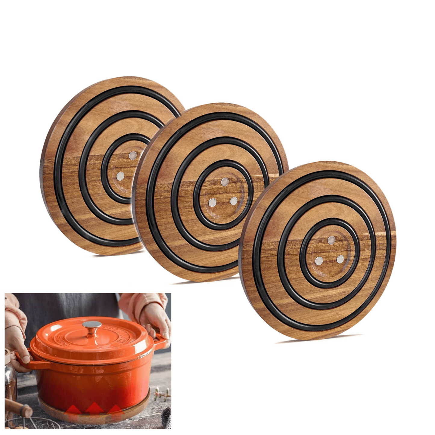 Magnetic Wooden Trivets-POIULTD