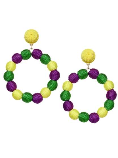 Women's Carnival Rattan Ball Fashionable Versatile Temperament Light Luxury Earrings-POIULTD