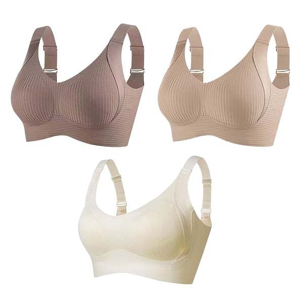 🎉Last Day -🏆️Women's Ribbed Push Up Adjustable Wireless Bra-POIULTD