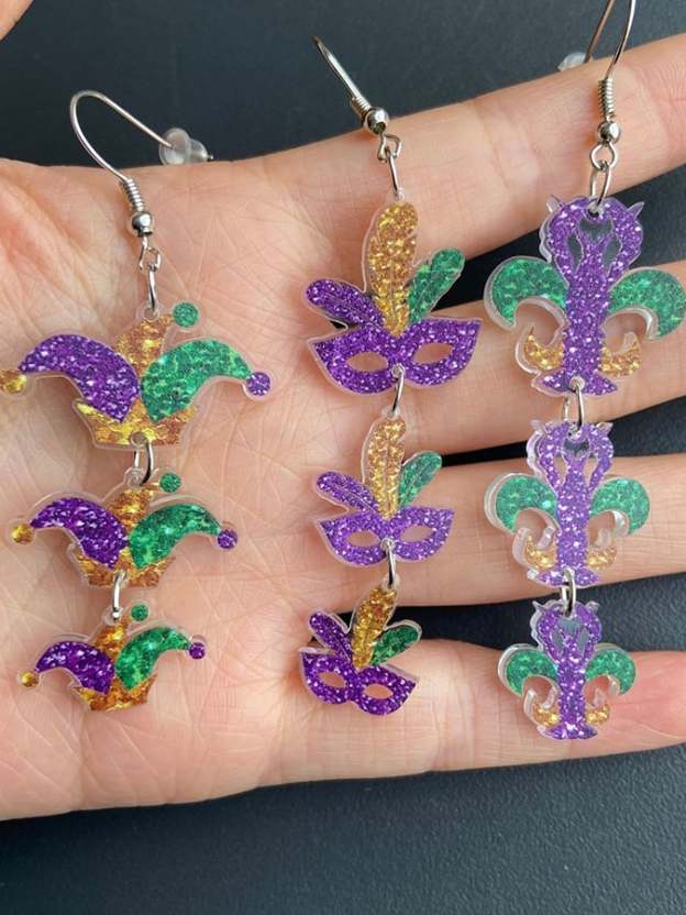 European And American Carnival Acrylic Earrings For Women-POIULTD