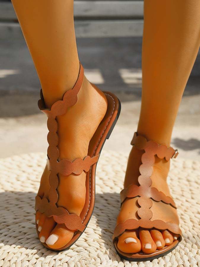 The New Large Size Women's Shoes Retro Posmian Wind Hollow Slope And Female Clip Toes Sandal Clip-POIULTD
