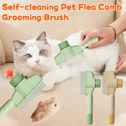 🔥Self-cleaning Pet Flea Comb Grooming Brush-POIULTD