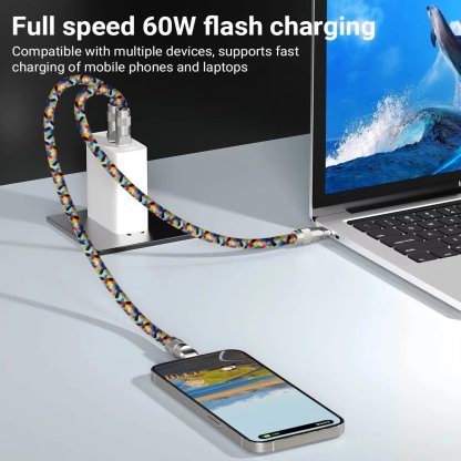 🔥🔥2-in-1 Mobile Phone Lanyard & Charging Cable, compatible with USB-C to USB-C and USB-C to Lightning interfaces-POIULTD