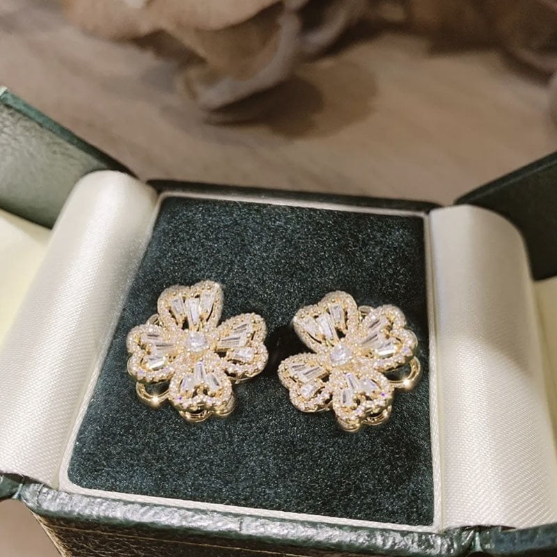 Rotatable Four-Leaf Clover Ring/Earrings/Necklace-POIULTD