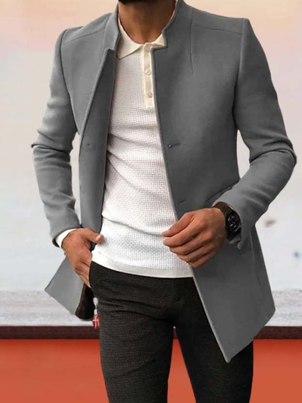 Solid Tweed Blazer-POIULTD