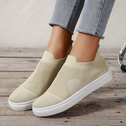 Casual Mesh Hollow Out Weave Women's Flat Shoes-POIULTD