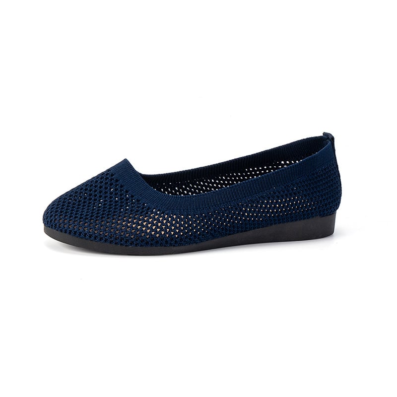Casual Round Toe Hollow Out Weave Women's Flat Shoes-POIULTD