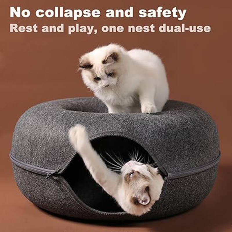 Large Cat Tunnel Bed for Indoor Cats-POIULTD