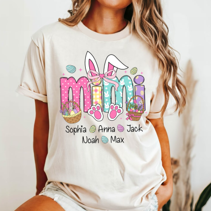 Easter Bunny Coquette Bow Gift For Family, Custom Grandma And Kids-POIULTD