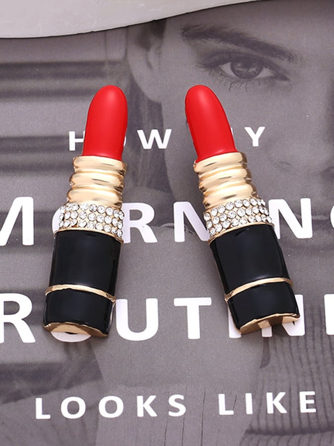 Women's Valentine's Day Exquisite Lipstick Shape Earrings-POIULTD