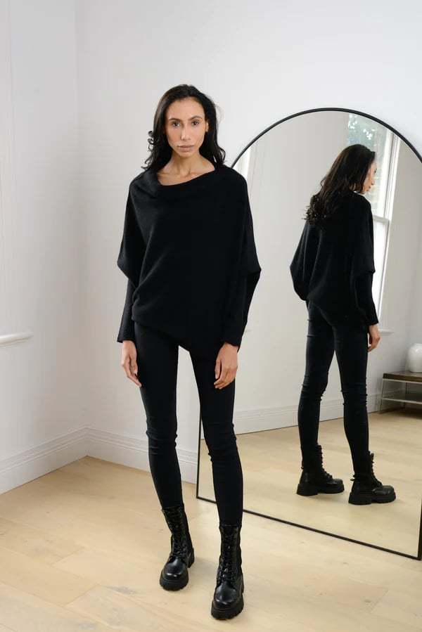 Asymmetric Draped Jumper-POIULTD